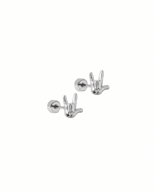 Screwback Stud Earrings - ILY Silver - LINNY CO Wholesale