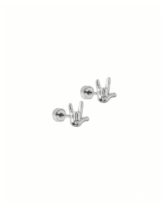 Screwback Stud Earrings - ILY Silver - LINNY CO Wholesale