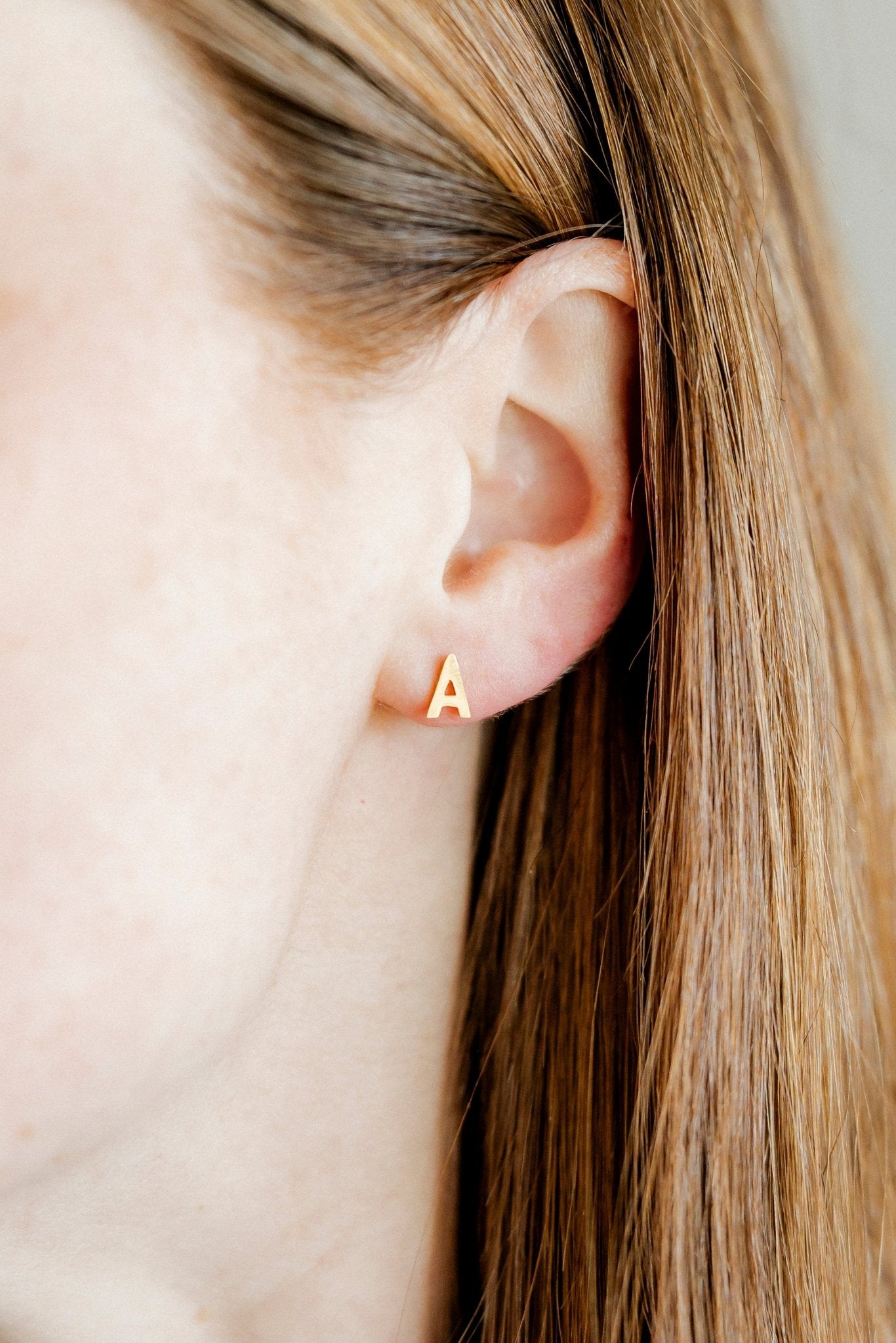 Screwback Stud Earrings - Initial A - LINNY CO WholesaleStuds