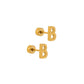 Screwback Stud Earrings - Initial B - LINNY CO WholesaleStuds