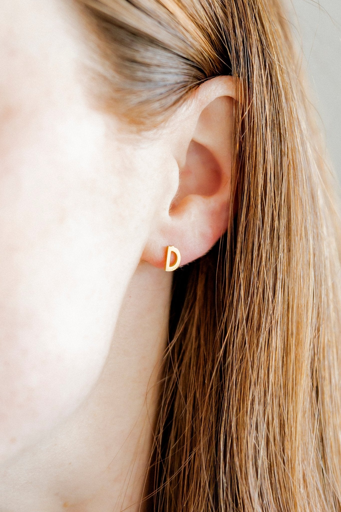 Screwback Stud Earrings - Initial D - LINNY CO WholesaleStuds