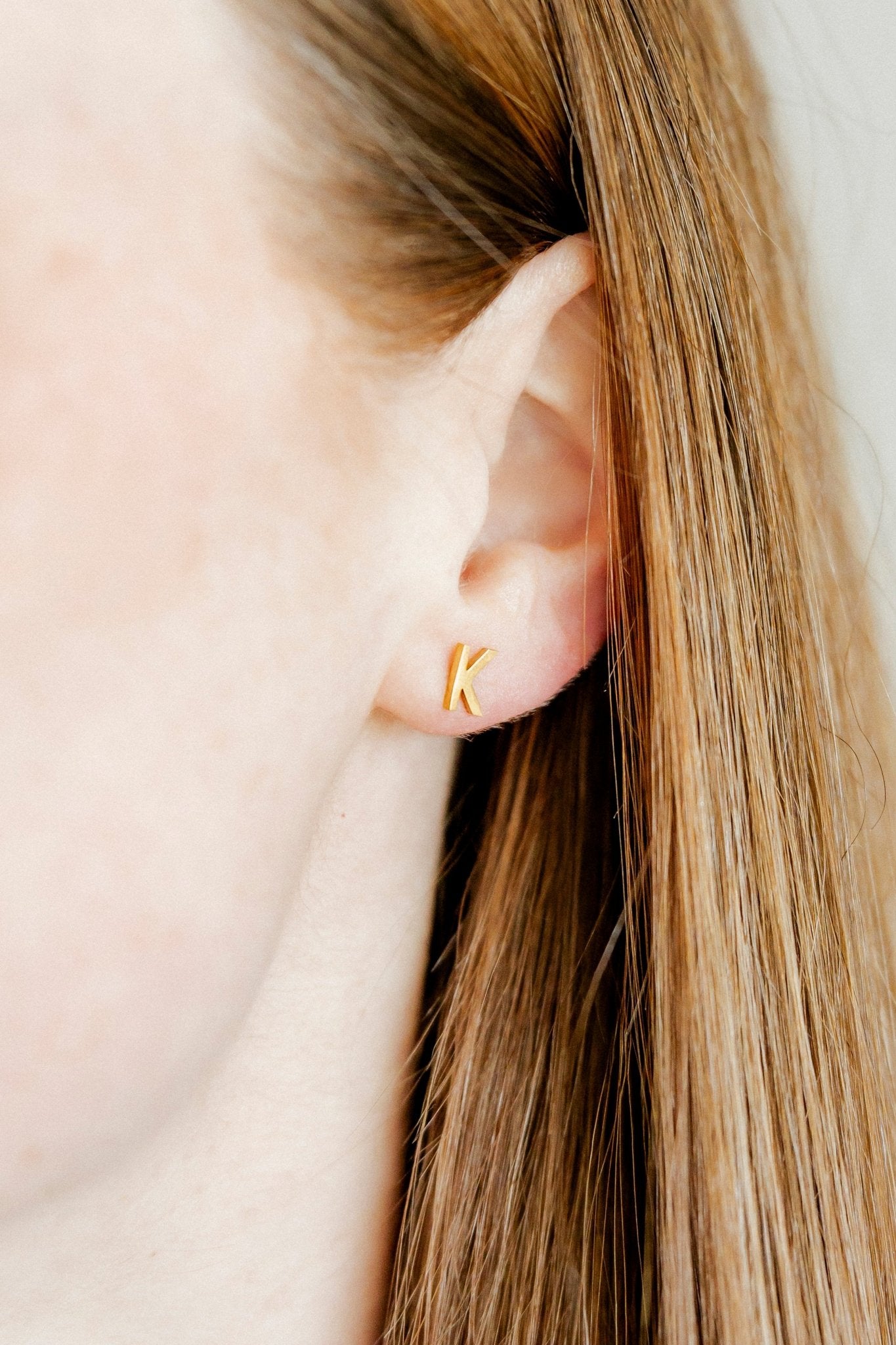 Screwback Stud Earrings - Initial K - LINNY CO WholesaleStuds