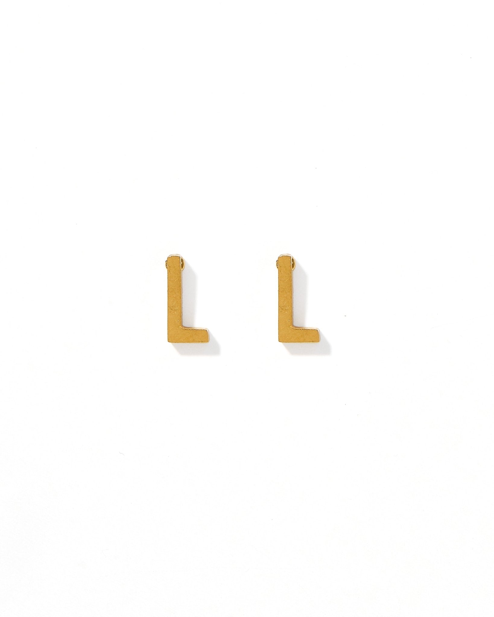 Screwback Stud Earrings - Initial L - LINNY CO WholesaleStuds