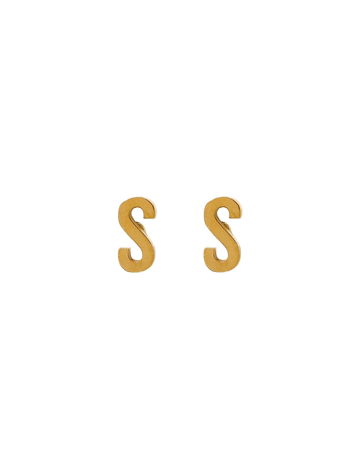 Screwback Stud Earrings - Initial S - LINNY CO WholesaleStuds