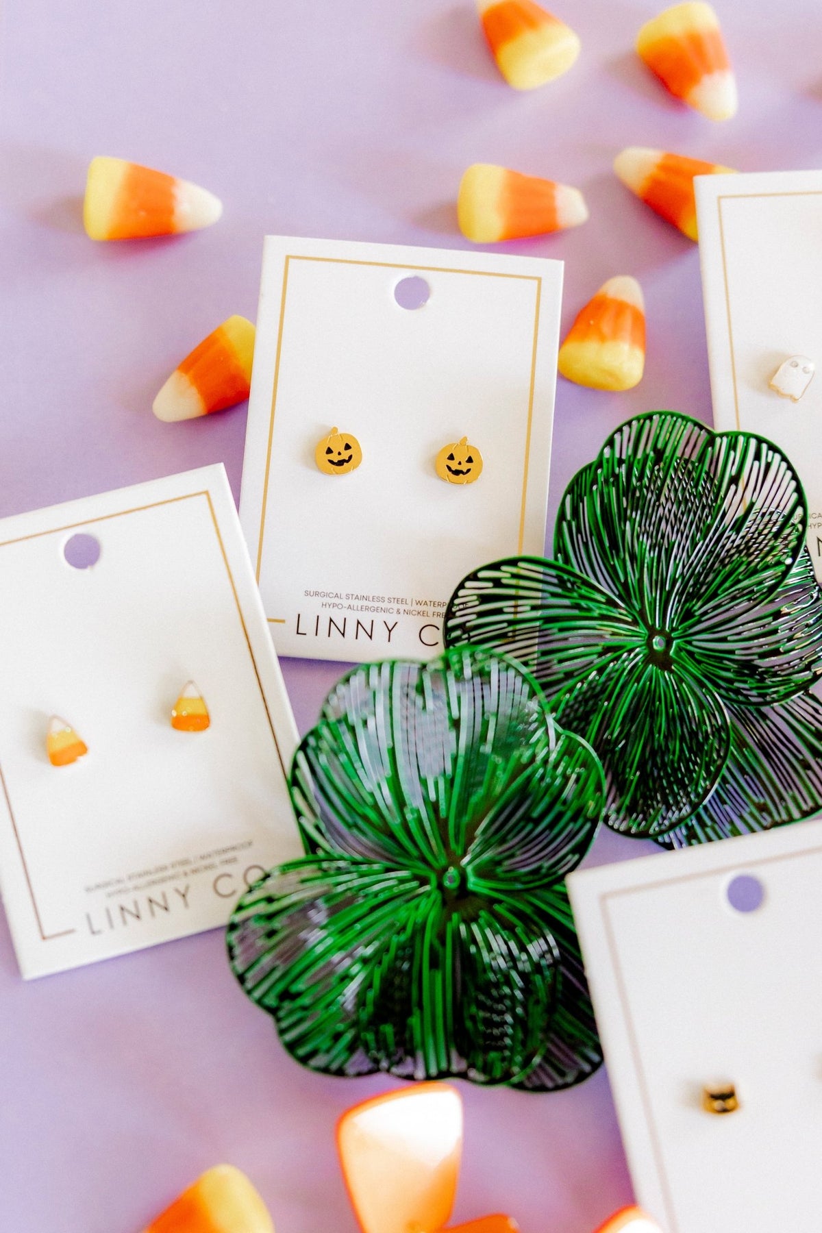Screwback Stud Earrings - Jack-O'-Lantern - LINNY CO WholesaleStuds