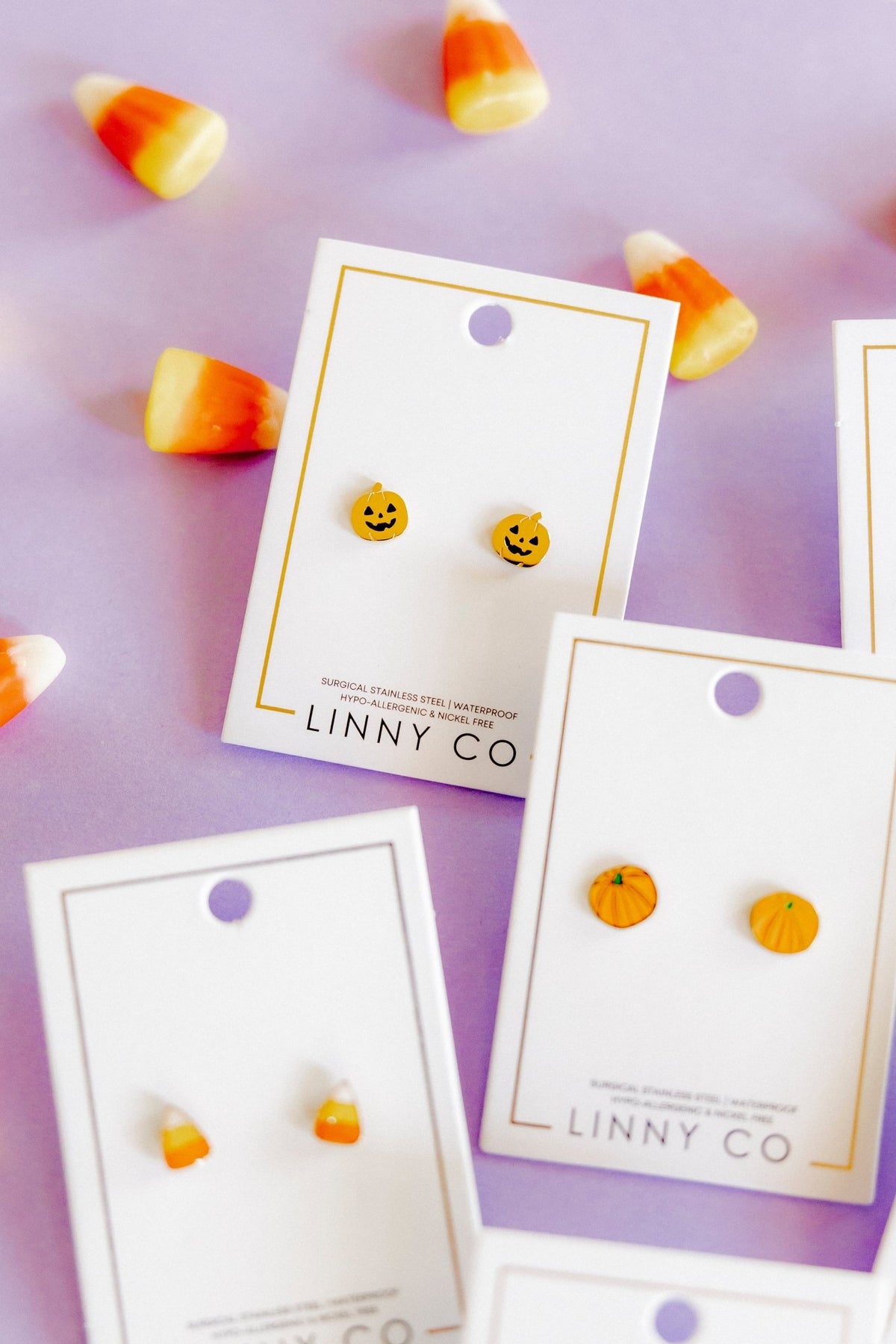 Screwback Stud Earrings - Jack-O'-Lantern - LINNY CO WholesaleStuds