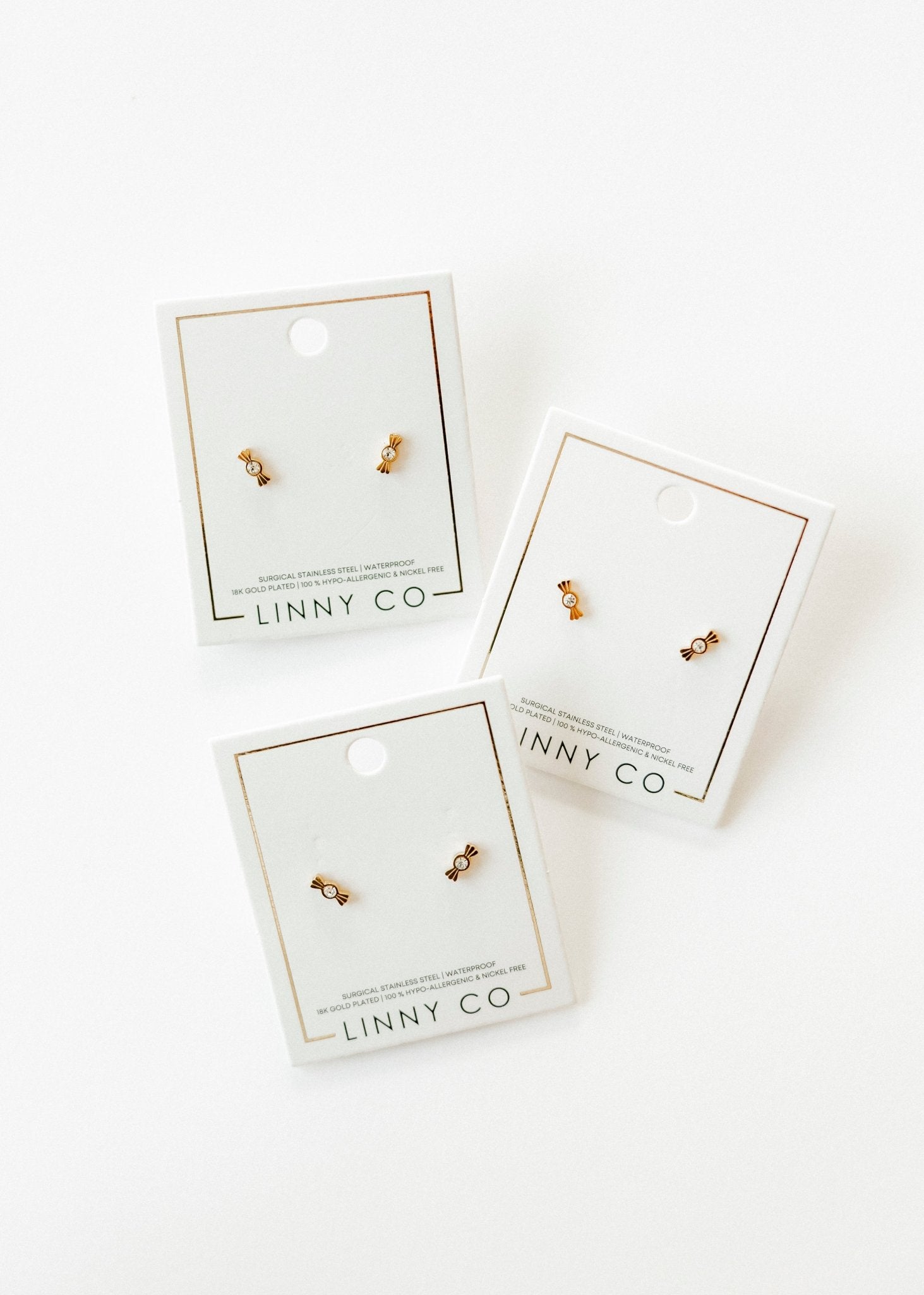 Screwback Stud Earrings - Kate Candy Gold - LINNY CO WholesaleStuds