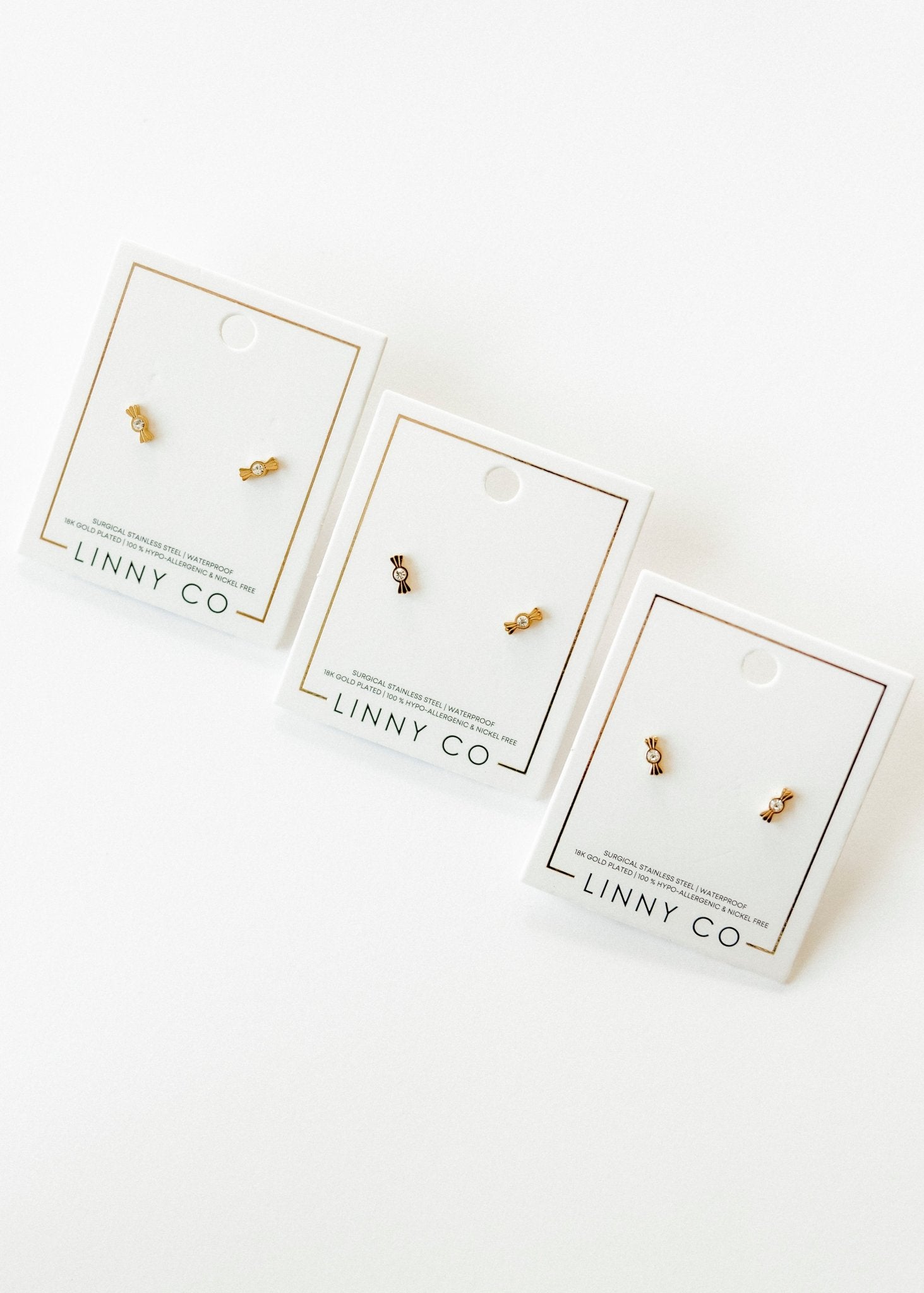 Screwback Stud Earrings - Kate Candy Gold - LINNY CO WholesaleStuds