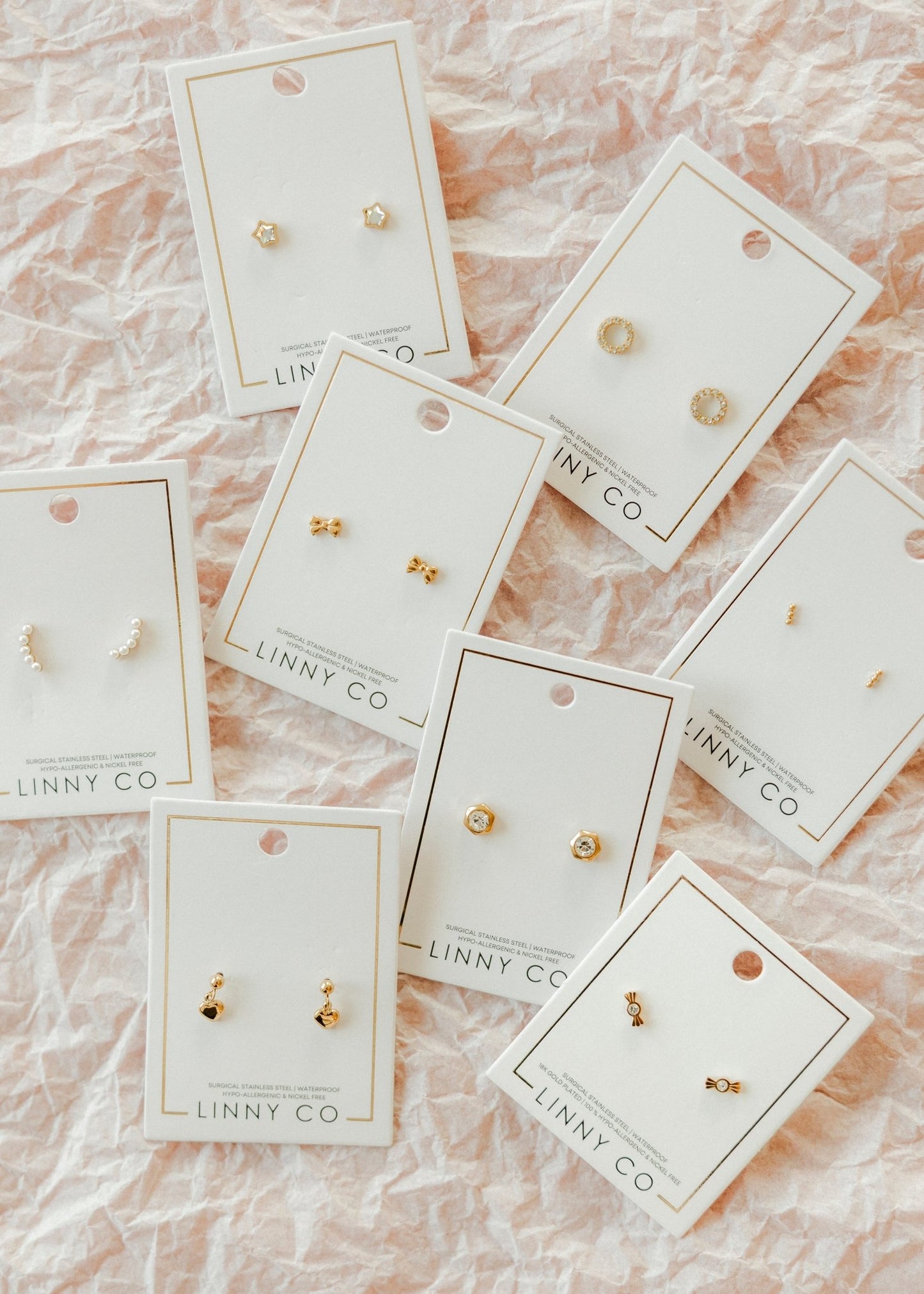 Screwback Stud Earrings - Kate Candy Gold - LINNY CO WholesaleStuds