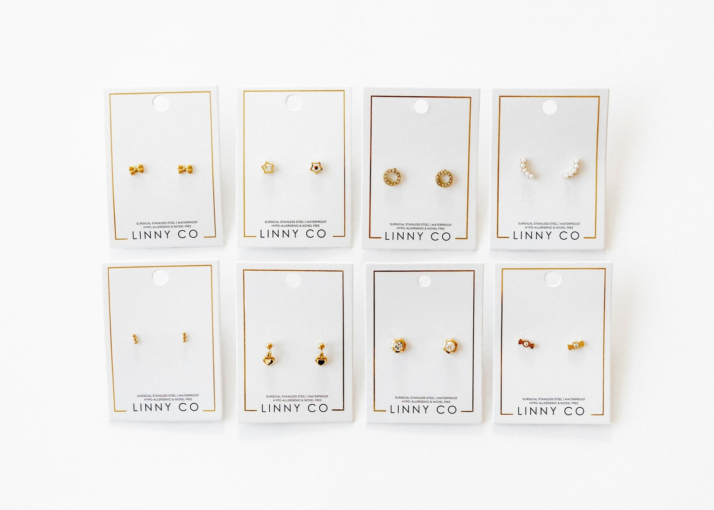Screwback Stud Earrings - Kate Candy Gold - LINNY CO WholesaleStuds
