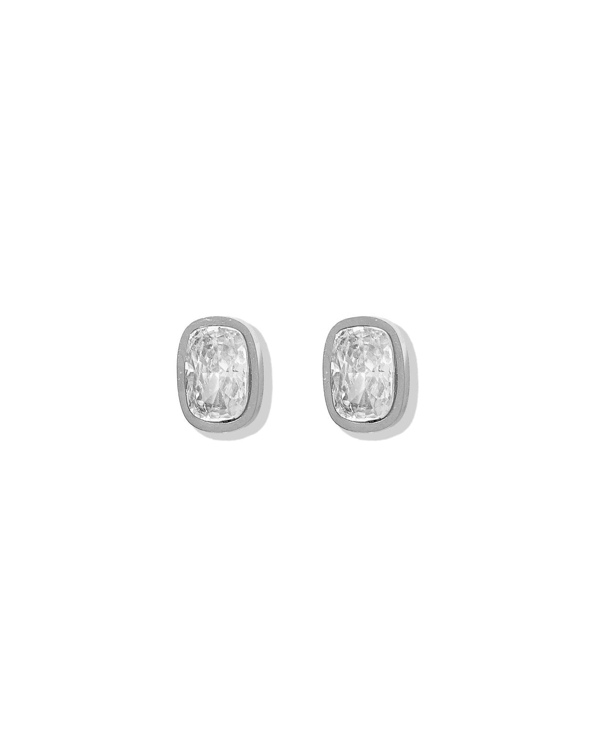 Screwback Stud Earrings - Kay Clear Silver - LINNY CO WholesaleStuds