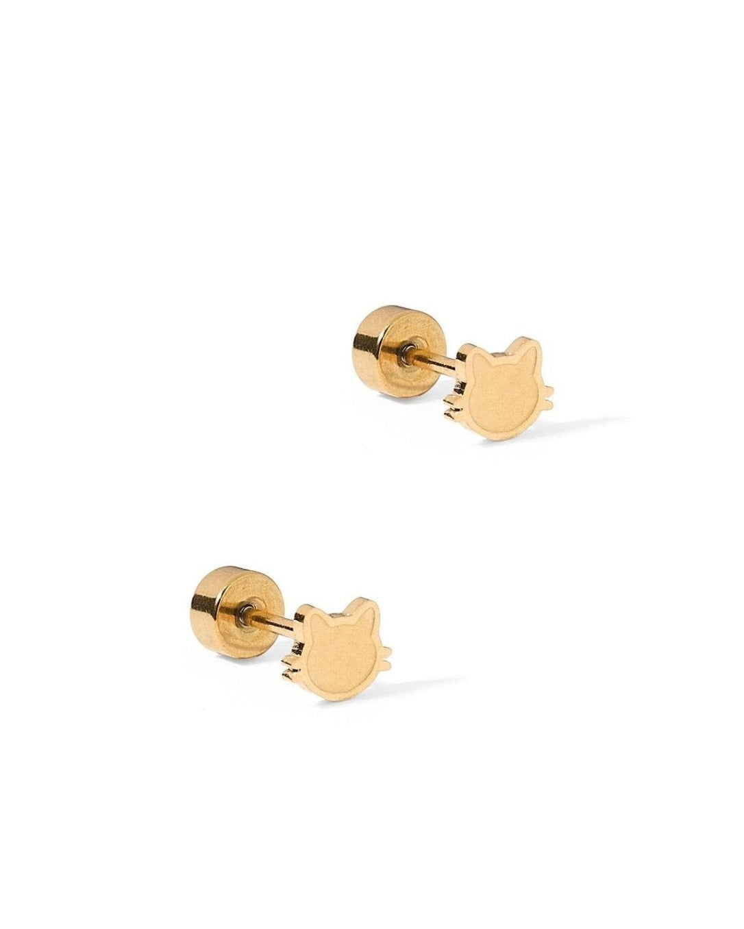 Screwback Stud Earrings - Kitty Cat Gold - LINNY CO WholesaleStuds