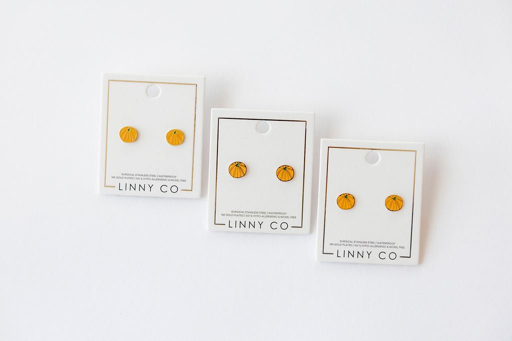 Screwback Stud Earrings - Knox Pumpkin - LINNY CO WholesaleStuds