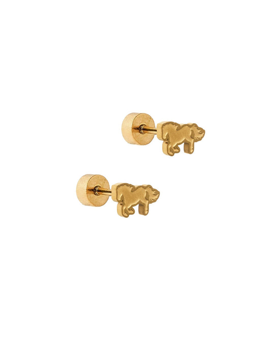 Screwback Stud Earrings - Lady Horse Gold - LINNY CO WholesaleStuds