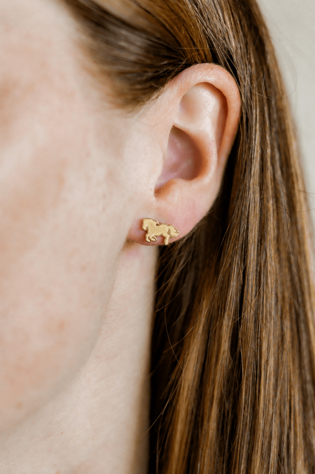Screwback Stud Earrings - Lady Horse Gold - LINNY CO WholesaleStuds