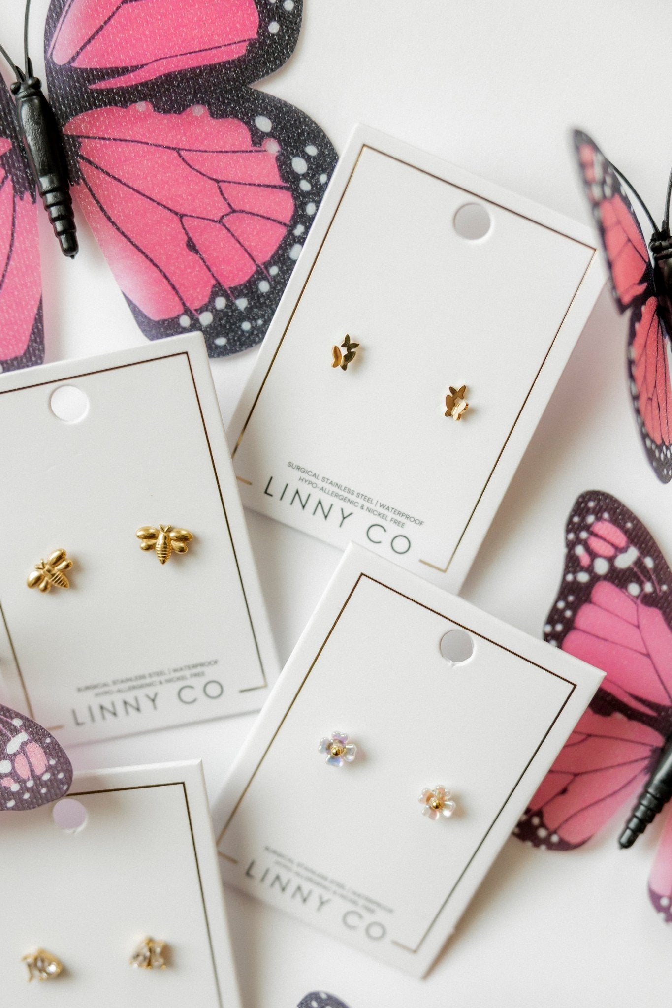 Screwback Stud Earrings - Lark Butterfly - LINNY CO WholesaleStuds