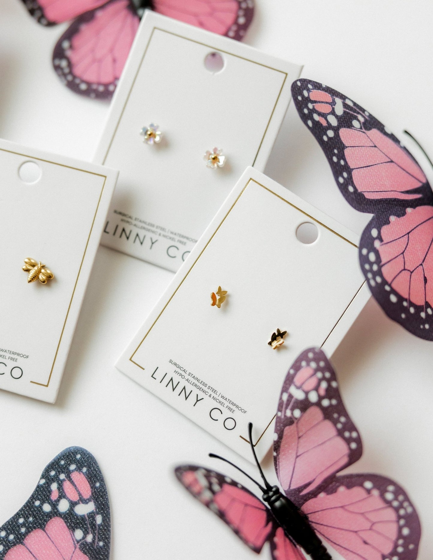 Screwback Stud Earrings - Lark Butterfly - LINNY CO WholesaleStuds