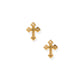 Screwback Stud Earrings - Latin Cross Gold - LINNY CO WholesaleStuds
