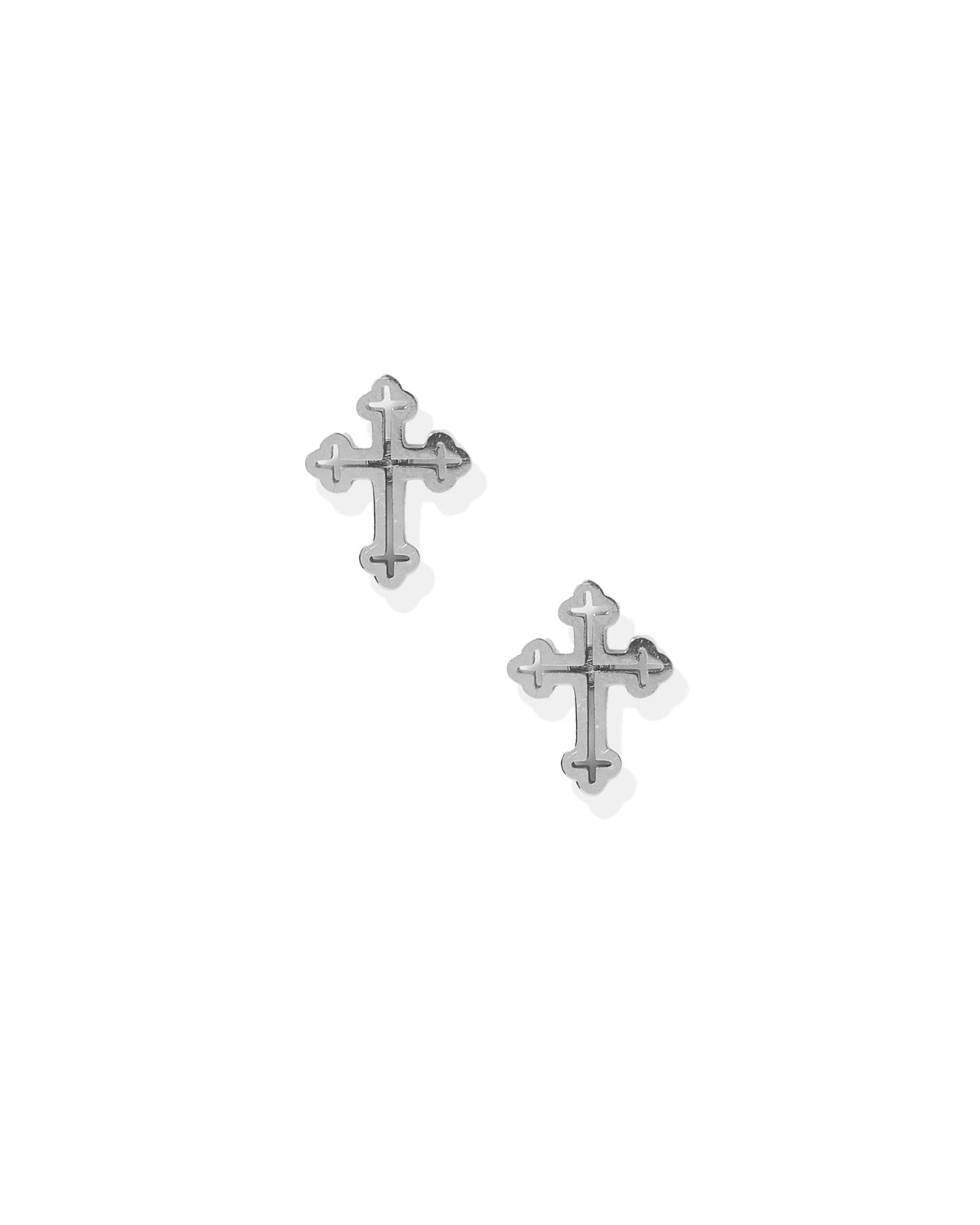 Screwback Stud Earrings - Latin Cross Silver - LINNY CO WholesaleStuds