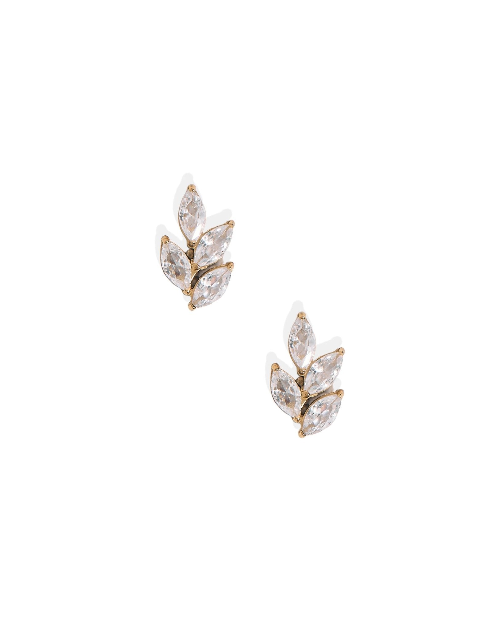 Screwback Stud Earrings - Laurel Gold - LINNY CO Wholesale