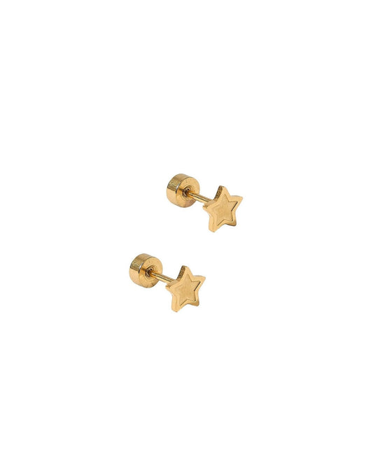 Screwback Stud Earrings - Lennon Star Gold - LINNY CO WholesaleStuds