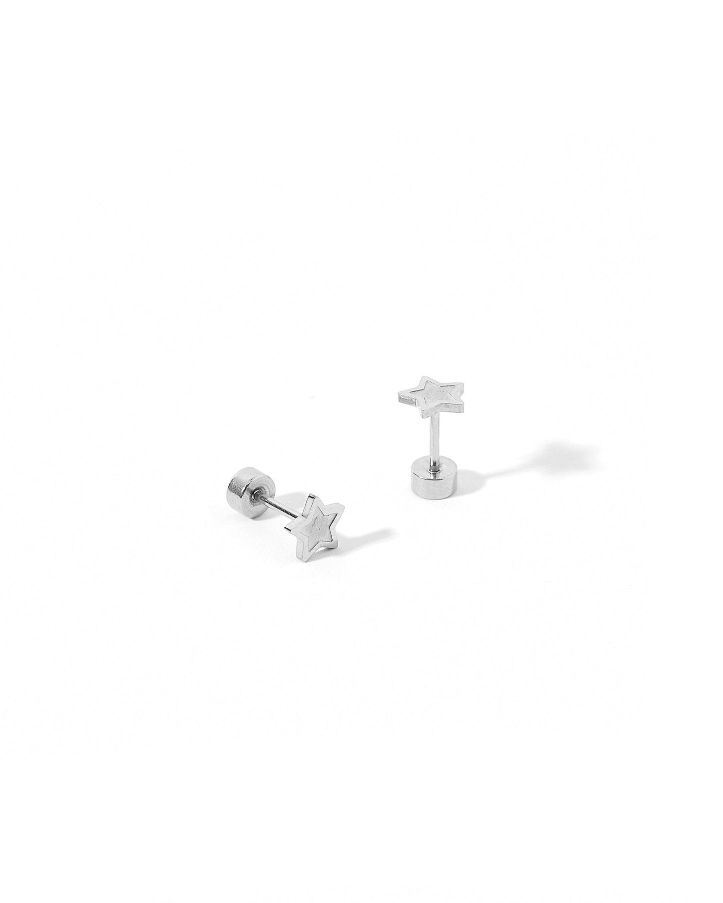 Screwback Stud Earrings - Lennon Star Silver - LINNY CO Wholesale