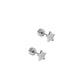 Screwback Stud Earrings - Lennon Star Silver - LINNY CO Wholesale