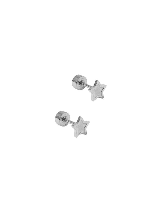 Screwback Stud Earrings - Lennon Star Silver - LINNY CO Wholesale
