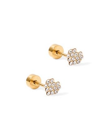 Screwback Stud Earrings - Leo Clear - LINNY CO WholesaleStuds