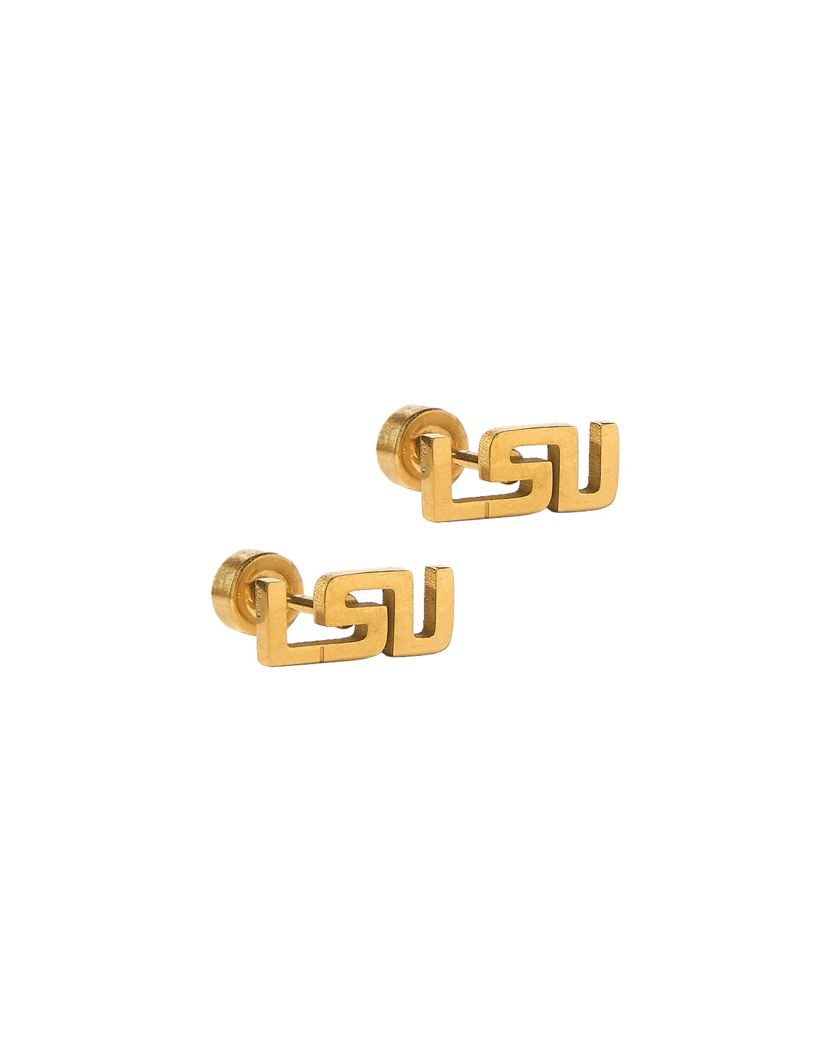 Screwback Stud Earrings - LSU Logo Gold - LINNY CO WholesaleStud