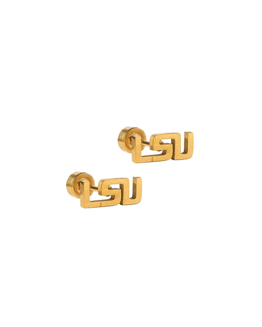 Screwback Stud Earrings - LSU Logo Gold - LINNY CO WholesaleStud