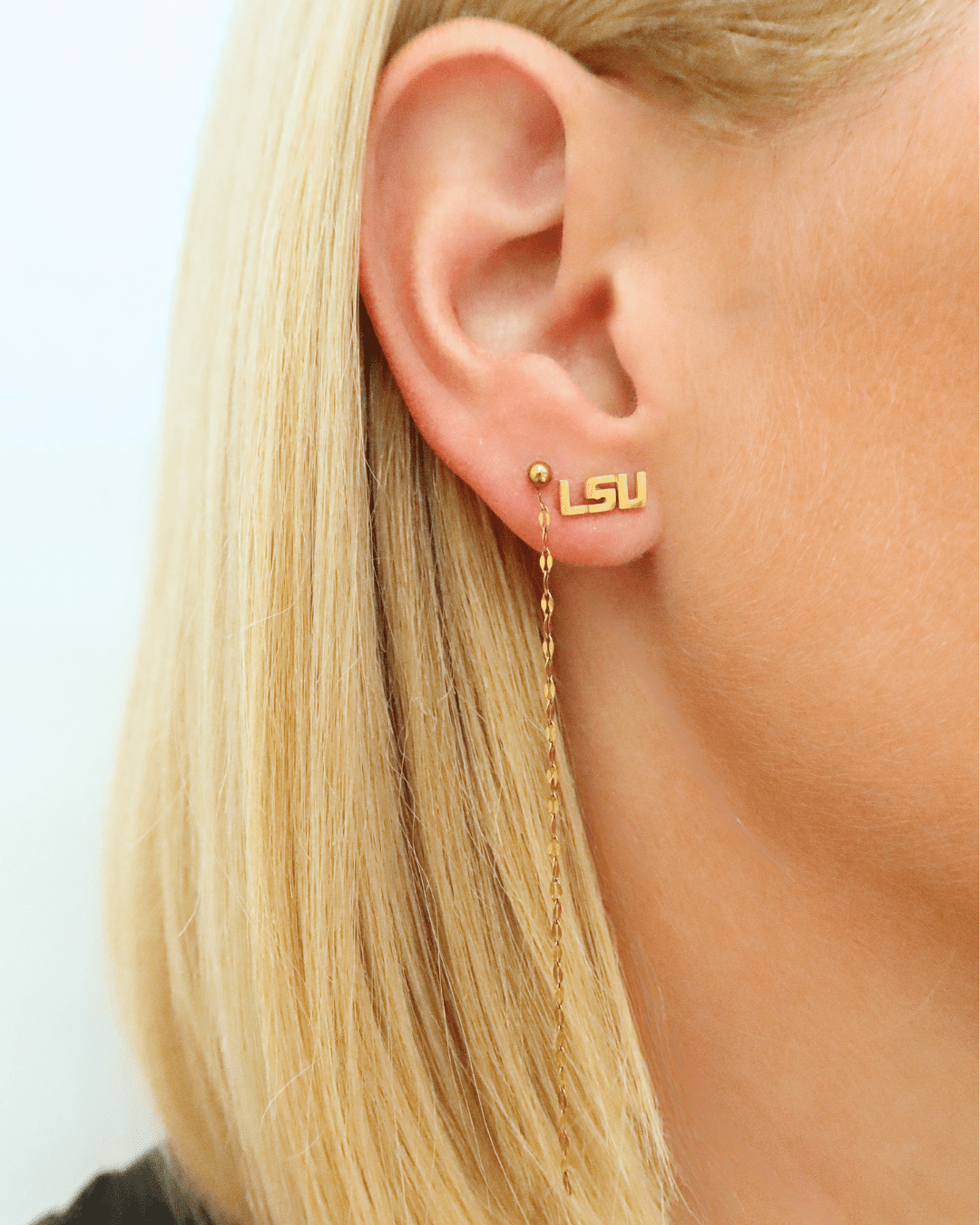 Screwback Stud Earrings - LSU Logo Gold - LINNY CO WholesaleStud