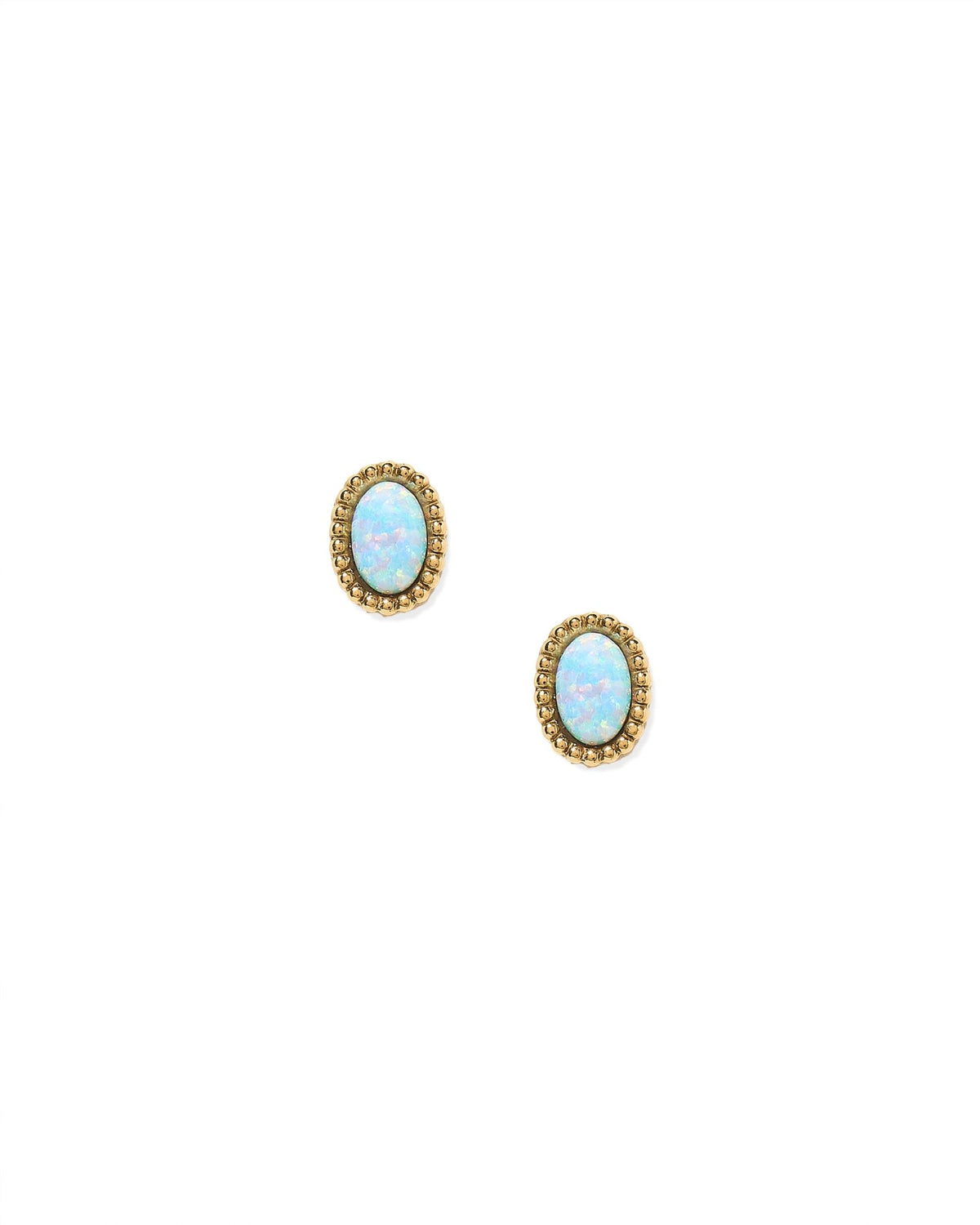 Screwback Stud Earrings - Luna Opal Blue - LINNY CO WholesaleStuds