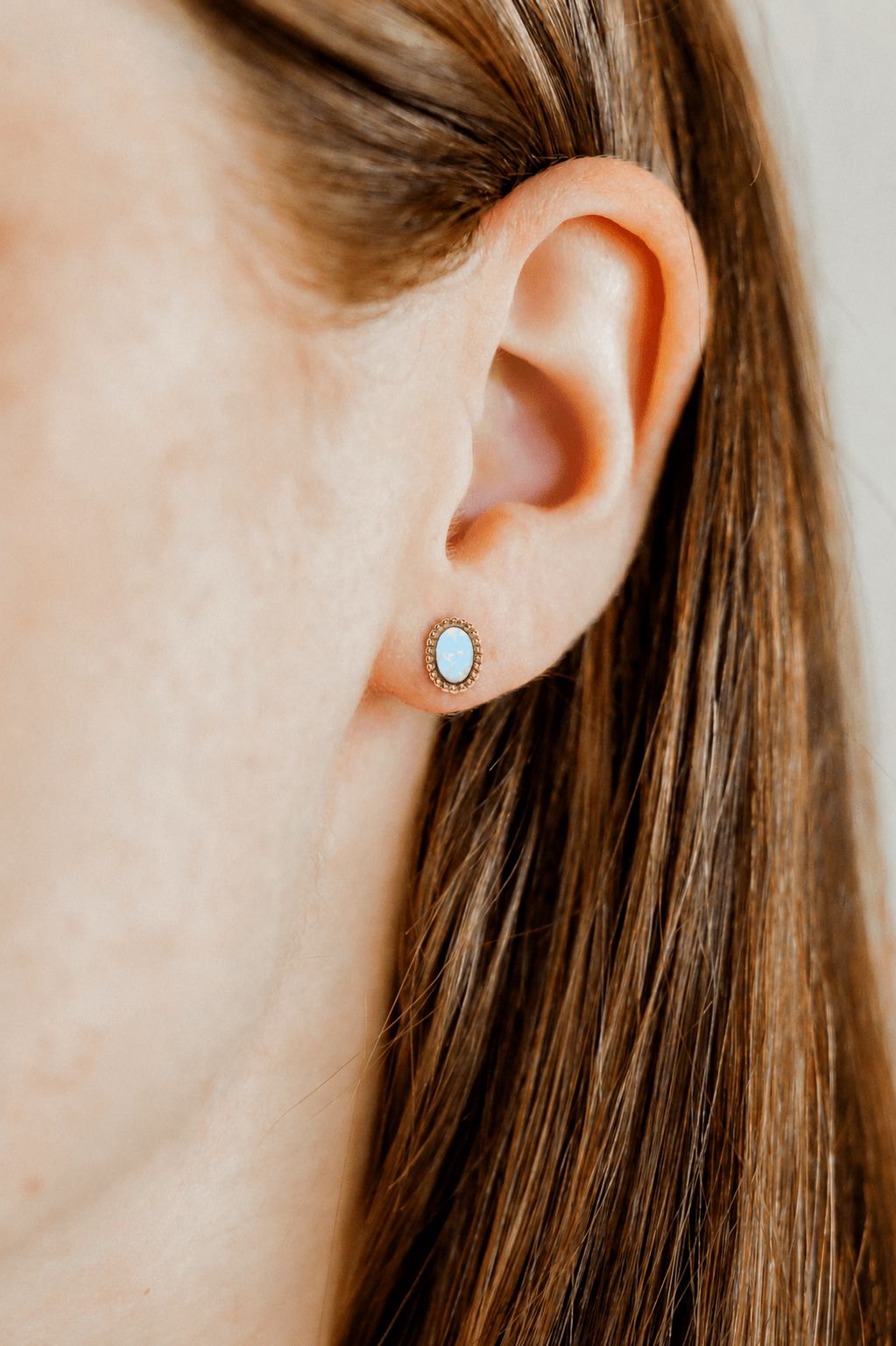 Screwback Stud Earrings - Luna Opal Blue - LINNY CO WholesaleStuds
