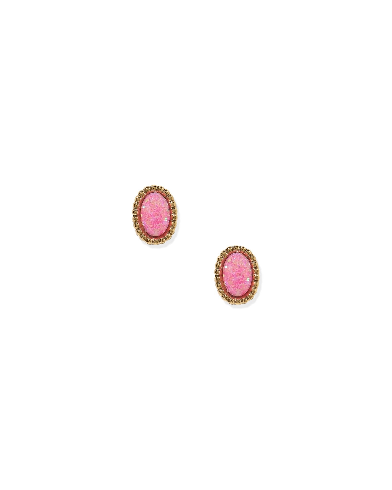 Screwback Stud Earrings - Luna Opal Hot Pink - LINNY CO WholesaleStuds