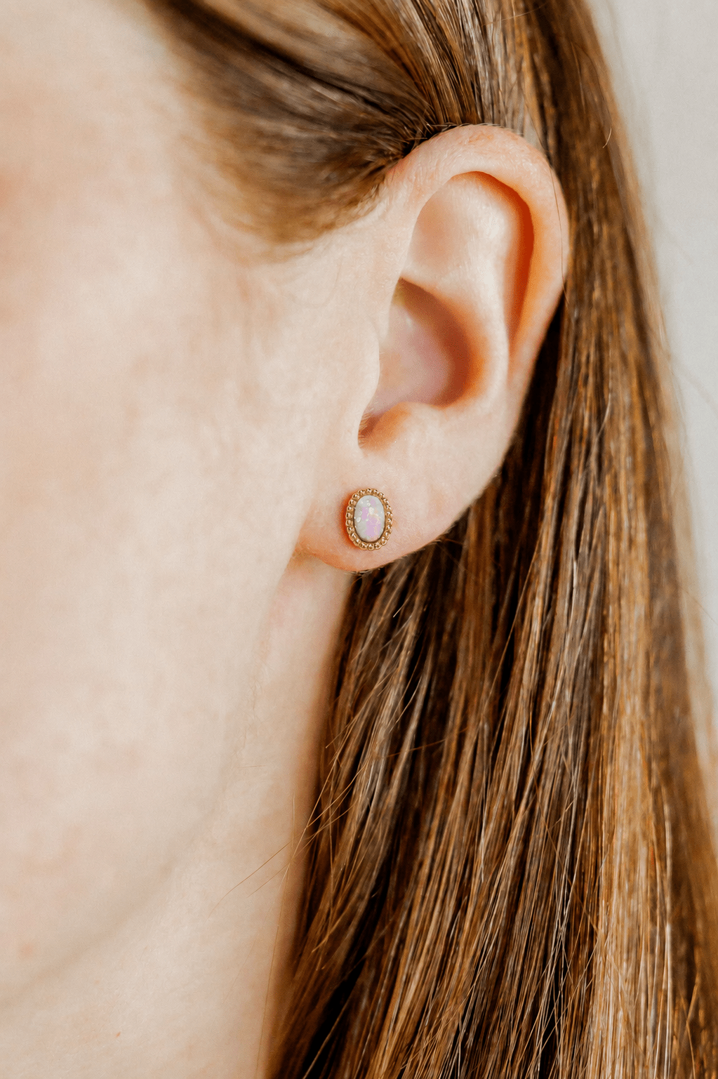 Screwback Stud Earrings - Luna Opal Light Pink - LINNY CO WholesaleStuds
