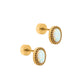 Screwback Stud Earrings - Luna Opal White - LINNY CO WholesaleStuds