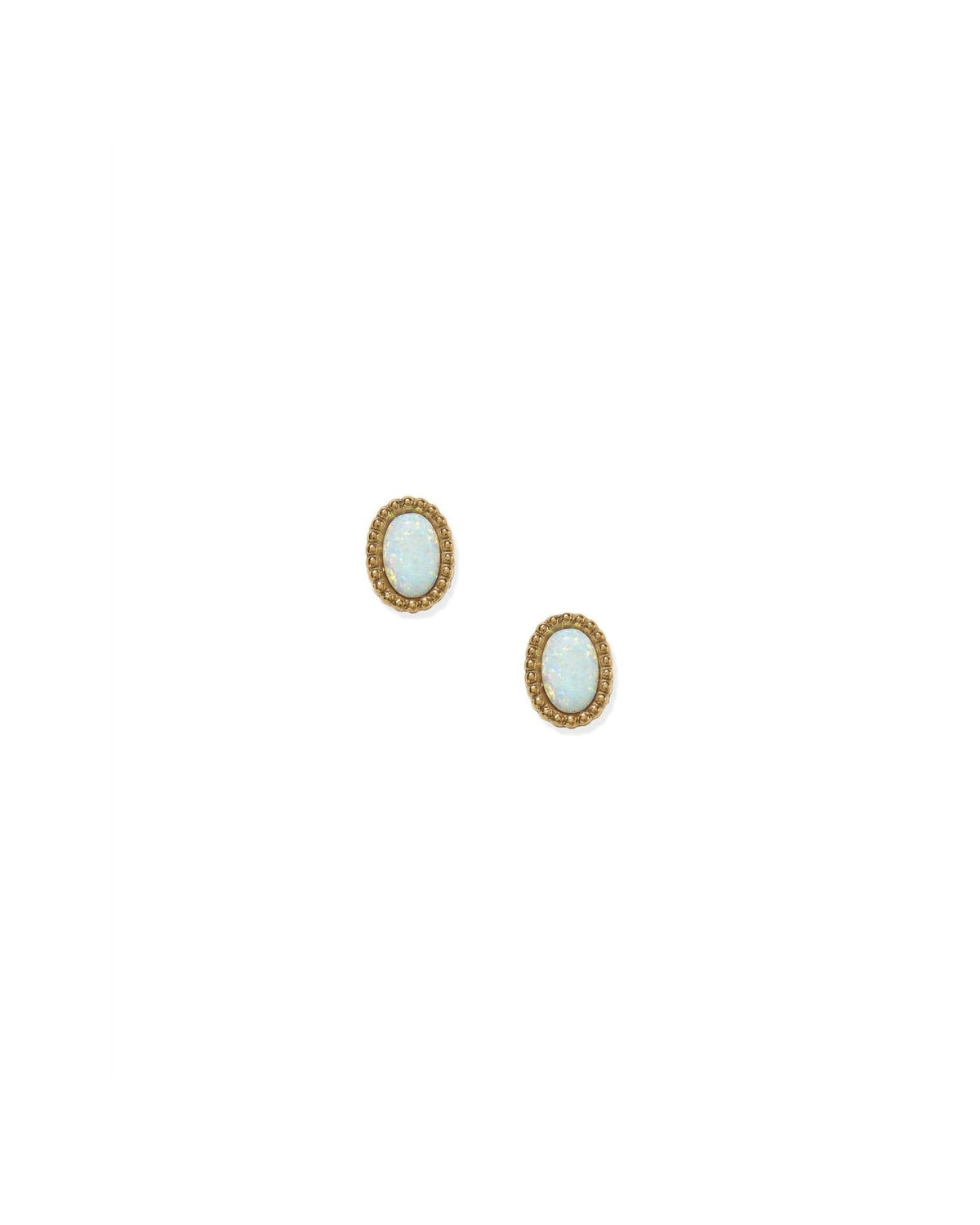 Screwback Stud Earrings - Luna Opal White - LINNY CO WholesaleStuds