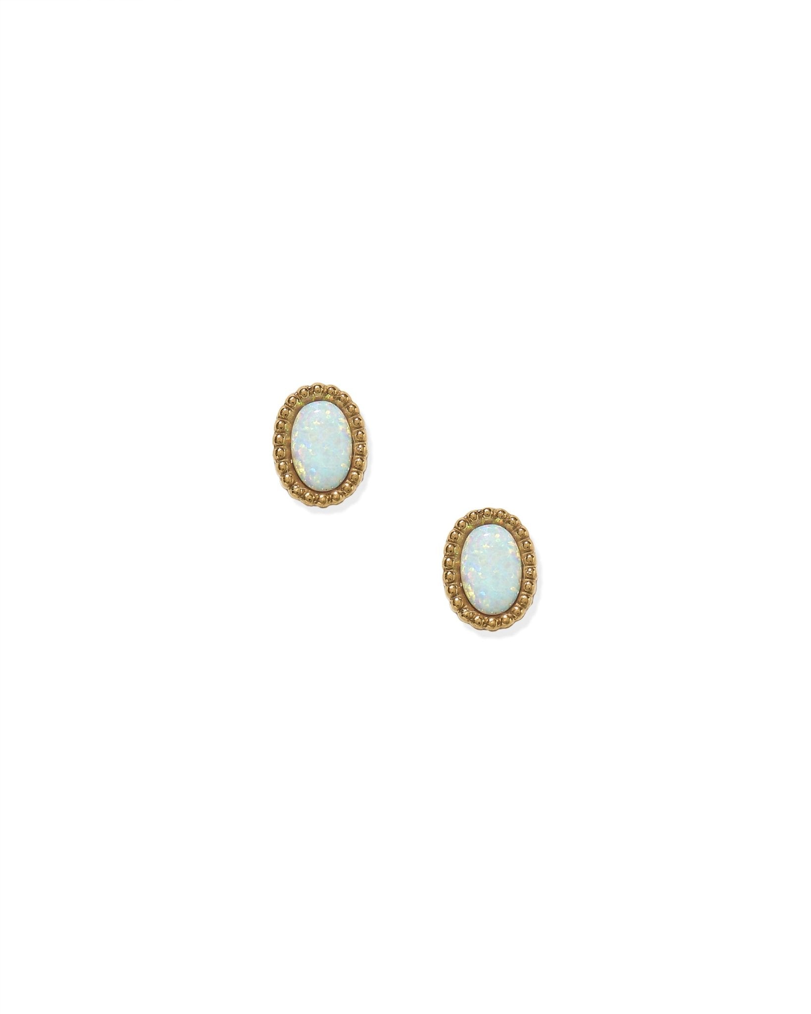Screwback Stud Earrings - Luna Opal White - LINNY CO WholesaleStuds