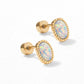 Screwback Stud Earrings - Luna Opal White - LINNY CO WholesaleStuds