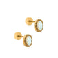 Screwback Stud Earrings - Luna Opal White - LINNY CO WholesaleStuds