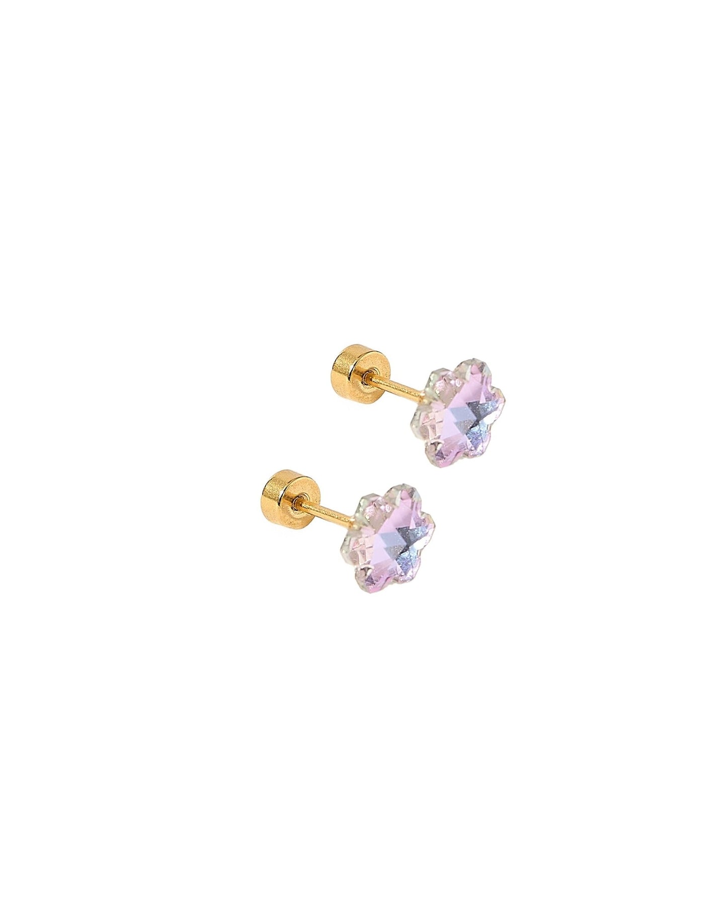 Screwback Stud Earrings Lux - Candy Flower Lilac - LINNY CO WholesaleStuds