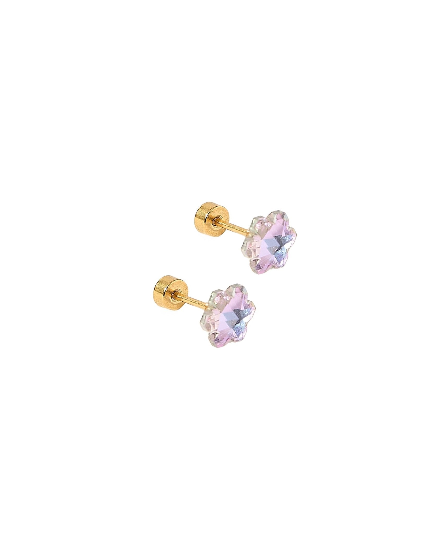 Screwback Stud Earrings Lux - Candy Flower Lilac - LINNY CO WholesaleStuds