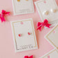 Screwback Stud Earrings Lux - Candy Heart - Hot Pink - LINNY CO WholesaleStuds