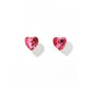 Screwback Stud Earrings Lux - Candy Heart - Hot Pink - LINNY CO WholesaleStuds