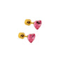 Screwback Stud Earrings Lux - Candy Heart - Hot Pink - LINNY CO WholesaleStuds