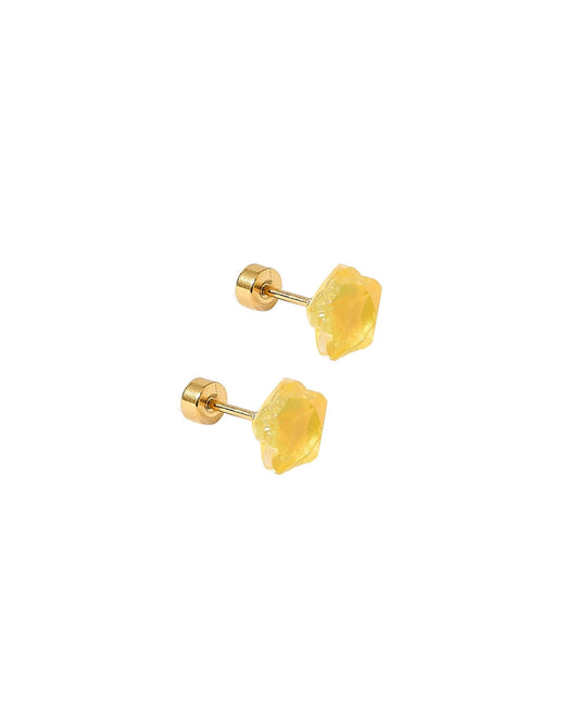Screwback Stud Earrings Lux - Candy Star Sunshine Yellow - LINNY CO WholesaleStuds