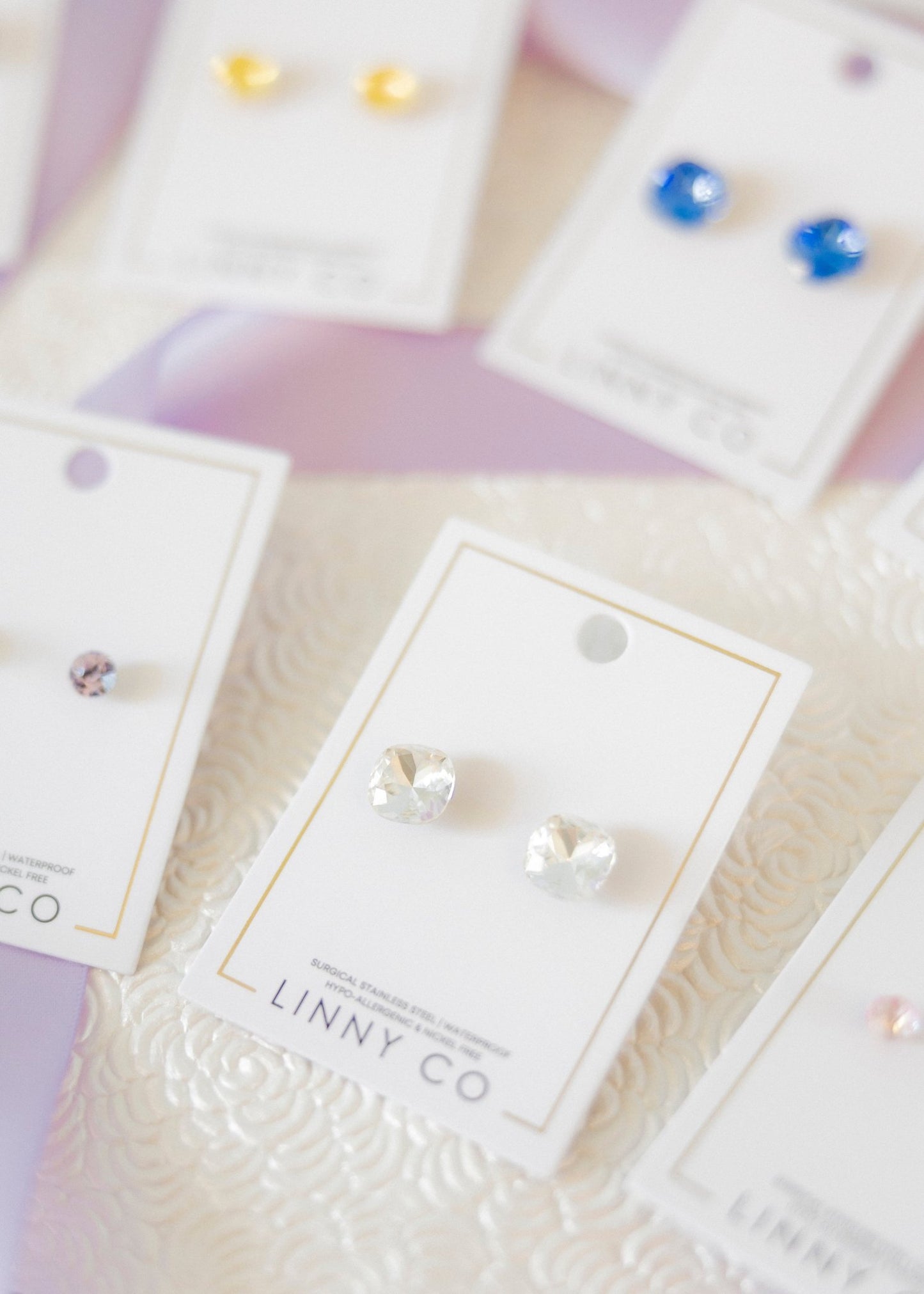 Screwback Stud Earrings Lux - Kit Clear - LINNY CO WholesaleStuds