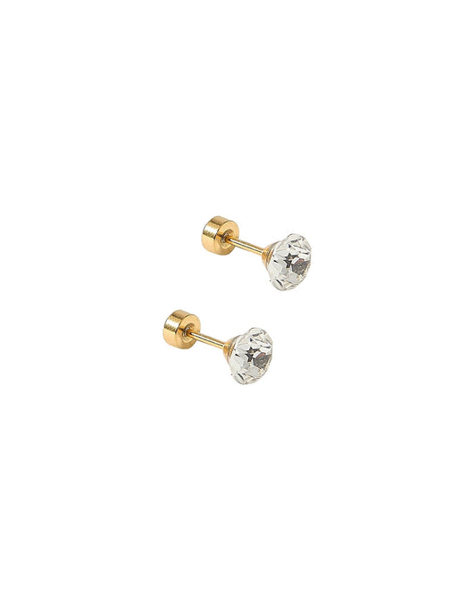 Screwback Stud Earrings Lux - Zuri Clear - LINNY CO WholesaleStuds