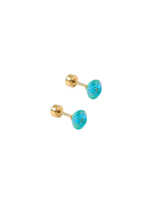 Screwback Stud Earrings Lux - Zuri Teal - LINNY CO WholesaleStuds